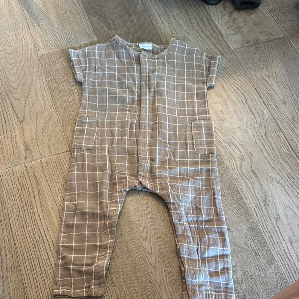Checkered Tan Jumpsuit